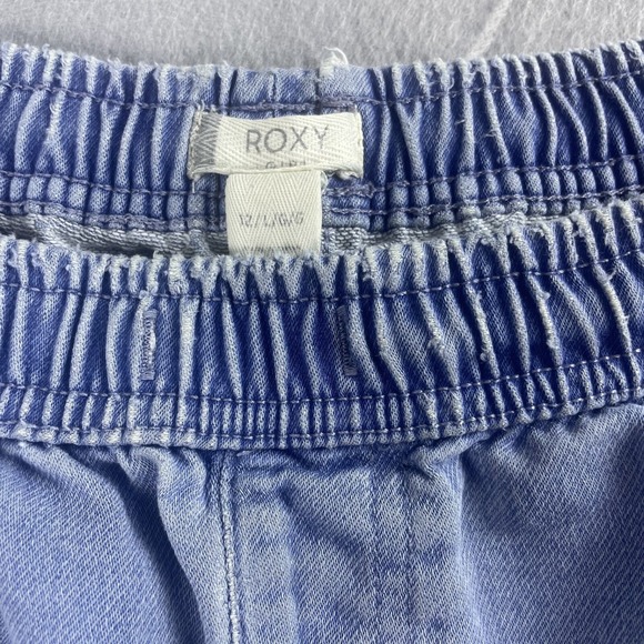 Roxy Girls Denim Shorts Blue Elastic Waist Casual Kids Comfy Cute‎ Size 12 LG - Picture 3 of 10
